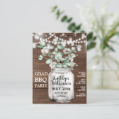 Eucalyptus Mason Jar Graduation Party Invitation (Debout devant)