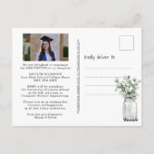 Eucalyptus Mason Jar Graduation Photo Invitation (Dos)