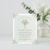 Eucalyptus Mason Jar Monogram Weddenschap (Staand voorkant)