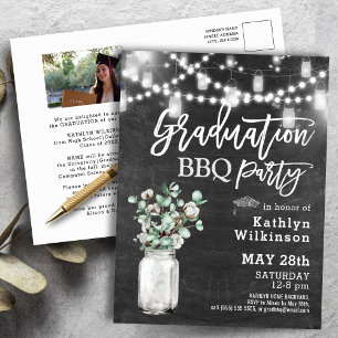 Eucalyptus Mason Jar Photo Afstuderen Invitation Briefkaart