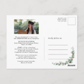 Eucalyptus Mason Jar Photo Afstuderen Invitation Briefkaart (Achterkant)