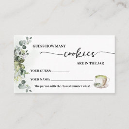 Eucalyptus Matcha How many Cookies Game Card Plaatskaartje