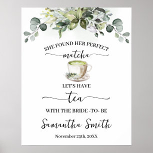 Eucalyptus Matcha Laten we thee drinken met de bru Poster
