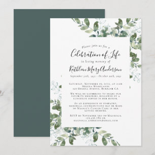 Eucalyptus Memorial Celebration of Life Kaart