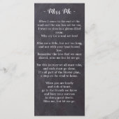 Eucalyptus Memorial Grey Slate Funeral Prayer Kaar (Achterkant)