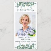 Eucalyptus Memorial Poem Funeral Prayer Bladwijzer (Voorkant)