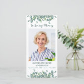 Eucalyptus Memorial Poem Funeral Prayer Bladwijzer (Staand voorkant)