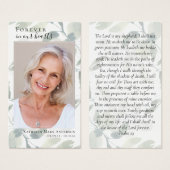 Eucalyptus Memorial Prayer Kaart (Voorkant /achterkant)
