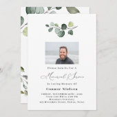 Eucalyptus Memorial Service Invitation (Devant / Derrière)