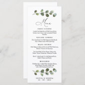 Eucalyptus Menu Mariage, Mariage vert (Devant / Derrière)