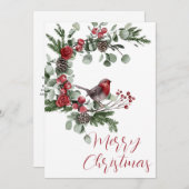 Eucalyptus Merry kerstvogel Feestdagenkaart (Voorkant / Achterkant)