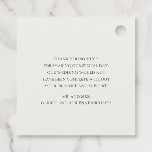 Eucalyptus Met Lavendelbloemen Bruiloft Bedankjes Labels (Achterkant)