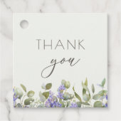 Eucalyptus Met Lavendelbloemen Bruiloft Bedankjes Labels (Voorkant)