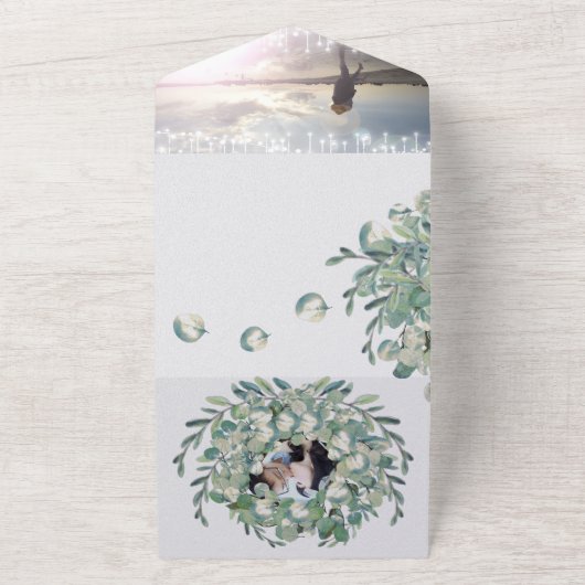 Eucalyptus met ledematen in één adem all in one uitnodiging (Buitenkant)