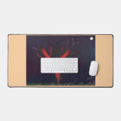 Eucalyptus Midnight Desk Mat. Impressionist art. (Clavier et souris)