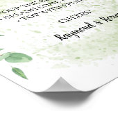 Eucalyptus Mimosa Bar Bruiloft Feest Bruidssign Poster (Hoek)