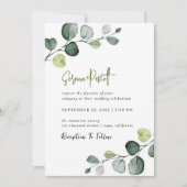 Eucalyptus Minimal Faire-part de mariage simple (Devant)
