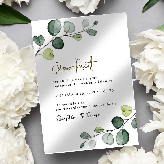 Eucalyptus Minimal Faire-part de mariage simple