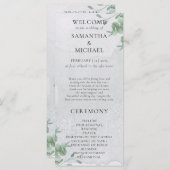 Eucalyptus minimale moderne programma bruiloft (Voorkant / Achterkant)