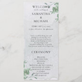 Eucalyptus minimale moderne programma bruiloft (Voorkant)