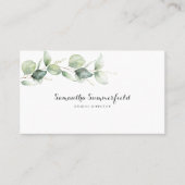 Eucalyptus Minimalist Elegant Script-Waterverf Visitekaartje (Voorkant)