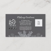 Eucalyptus Minimalist Grey Line Art QR-code Visitekaartje (Achterkant)
