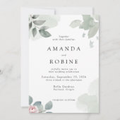 Eucalyptus minimaliste Faire-part de mariage de ve (Devant)