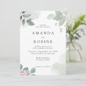 Eucalyptus minimaliste Faire-part de mariage de ve (Debout devant)