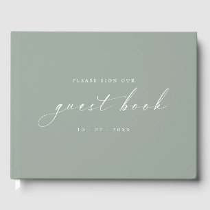 Eucalyptus Minimalistisch Gastenboek voor Bruiloft