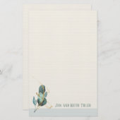 Eucalyptus Minimalistisch gepersonaliseerd gebak Briefpapier (Voorkant / Achterkant)