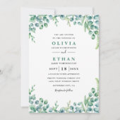 Eucalyptus minimalistische bruiloft kaart (Voorkant)