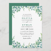 Eucalyptus minimalistische bruiloft kaart (Voorkant / Achterkant)