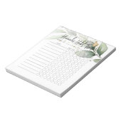 Eucalyptus Minime Script Habit Tracker Bloc-notes (Tourné)