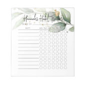 Eucalyptus Minime Script Habit Tracker Bloc-notes (Devant)