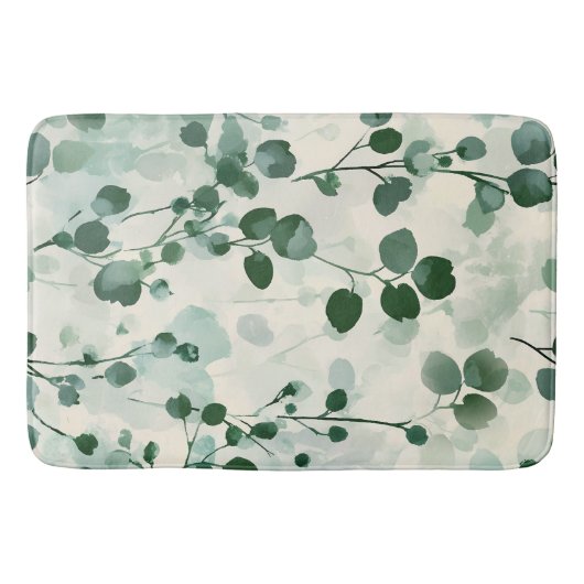 Eucalyptus Mint Waterverf Floral Badmat (Voorkant)