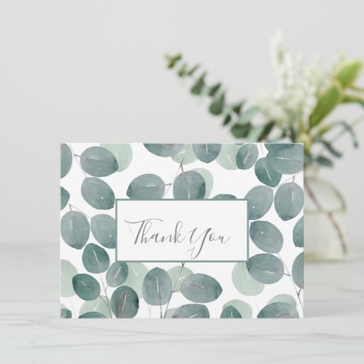 Eucalyptus Modern 2 Bedankkaart (Staand voorkant)