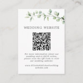 Eucalyptus Modern Ampersand Wedding Website QR Informatiekaartje (Voorkant)