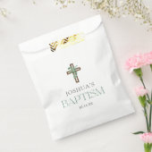 Eucalyptus Modern Cross Baptisme Favors Bedankzakje (Gezegeld)