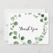 Eucalyptus Modern Flat Weddenschap Hartelijk dank Bedankkaart (Voorkant)