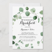 Eucalyptus Modern Kalligrafie Bruiloft Ontbijt Kaart (Voorkant)