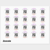 Eucalyptus, Modern, Minimalistisch, QR-code Hartel Ronde Sticker (Vel)