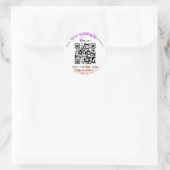 Eucalyptus, Modern, Minimalistisch, QR-code Hartel Ronde Sticker (Tas)