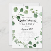 Eucalyptus Modern Vrijgezellenfeest Tea Party Kaart (Voorkant)