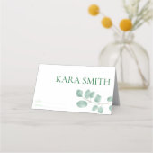 Eucalyptus Modern Wedding Guest Place Card (Voorkant)