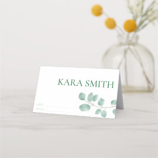 Eucalyptus Modern Wedding Guest Place Card