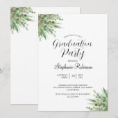 Eucalyptus Moderne Calligrafie GraduPartij Kaart (Voorkant / Achterkant)