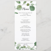 Eucalyptus Moderne Calligraphie Menu Dîner (Devant)