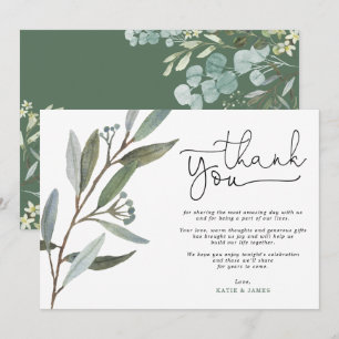 Eucalyptus moderne Carte de remerciements Mariage