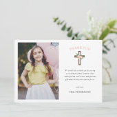 Eucalyptus Moderne Croix Carte de remerciements Ba (Debout devant)