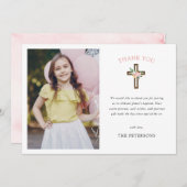 Eucalyptus Moderne Croix Carte de remerciements Ba (Devant / Derrière)